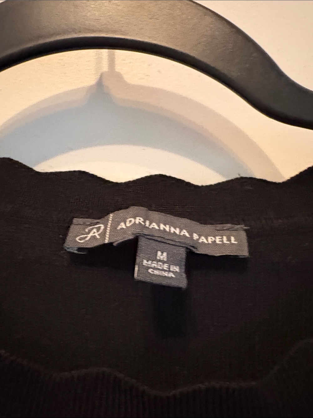 Adrianna Pappell Black Puff Sleeve Knit Top - Lightweight Sheer Sleeves Size M - Picture 2 of 5